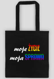 MOJE ŻYCIE MOJA SPRAWA LGBT TĘCZA TORBA CZARNA