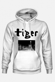 Bluza z kapturem biała z napisem Tiger
