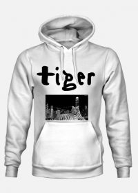 Bluza z kapturem biała z napisem Tiger