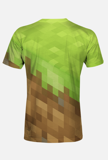 Koszulka Full Print - Minecraft (Grass Block, Dirt)