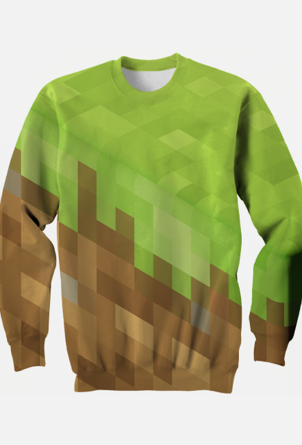 Bluza Full Print - Minecraft (Grass Block, Dirt)