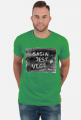 Sasin jest vege. T-shirt z autorską grafiką i hasłem.