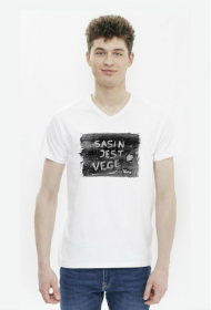 Sasin jest vege. Autorska grafika i hasło.