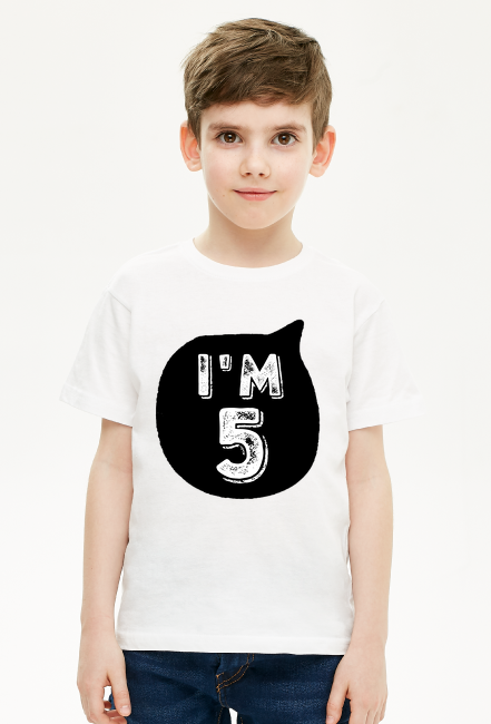 I'M 5 RÓŻNE KOLORY biała grafika