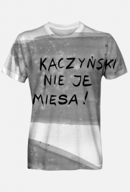 Kaczyński nie je mięsa. Koszulka. Autorska grafika.