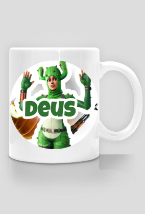 Kubek Biały Deus Logo