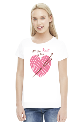 Koszulka damska - All you knit is love