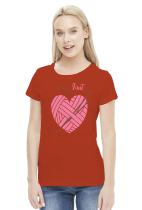 Koszulka damska - All you knit is love