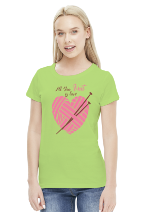 Koszulka damska - All you knit is love