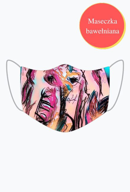 Maseczka DiamentowyDuch. Naniesiony obraz z pracowni Kamili Ottenberg Kamińskiej.