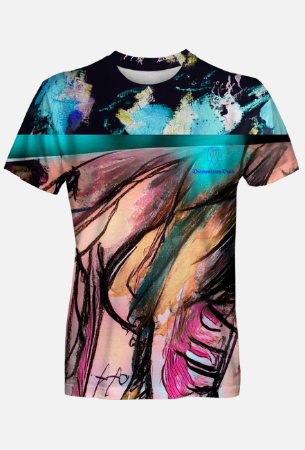 Koszulka cała 2 DiamentowyDuch. Naniesiony obraz z pracowni Kamili Ottenberg Kamińskiej.