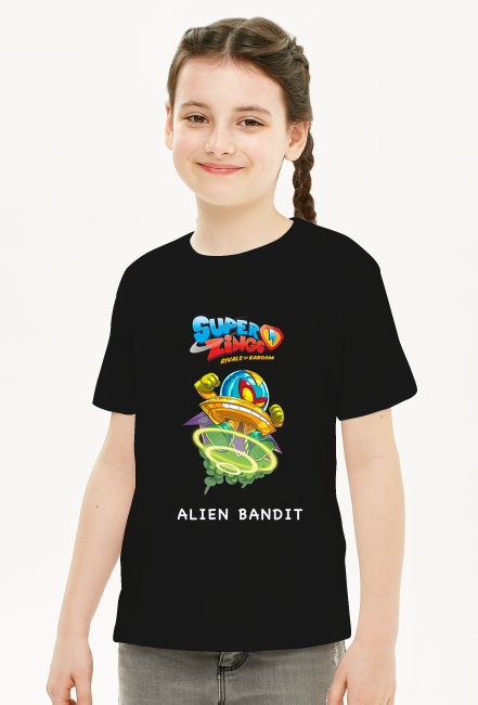 Koszulka dziecięca Super Zings Alien Bandit czarna