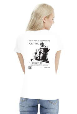 Platon 2020 podkoszulek damski z krótkim rękawem biały plecy