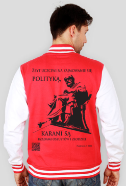 Platon 2020 kurtka męska 2kolorowa czerwona  plecy