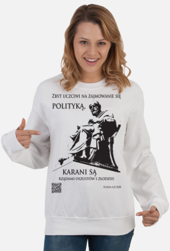 Platon 2020 bluza damska z długim rękawem biała przód