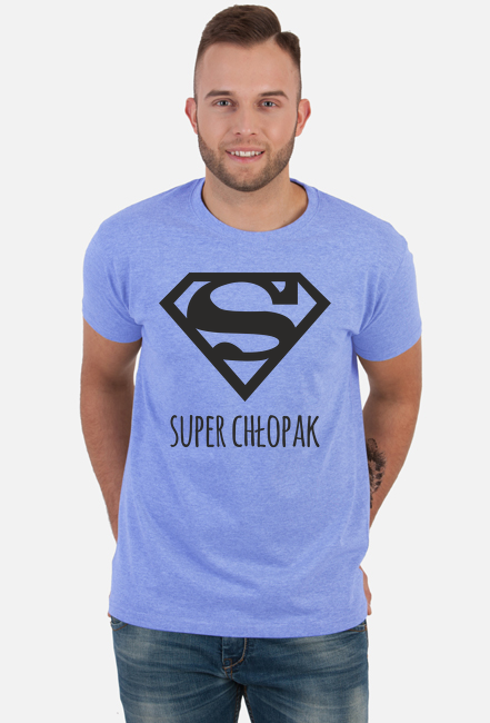 Superman - Super Chłopak - koszulka z czarnym nadrukiem na Dzień Chłopaka