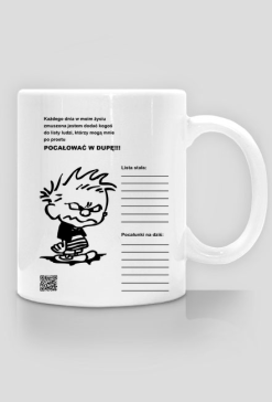 Lista żeńska kubek biały prawy