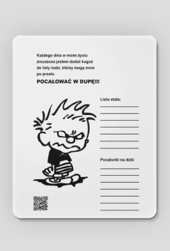 Lista żeńska podkładka pod mysz