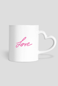 Kubek serce "Love" - strawberry pink