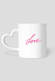Kubek serce "Love" - strawberry pink
