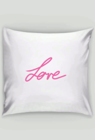 Poszewka na poduszkę "Love" - strawberry pink