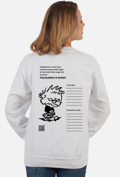 Lista żeńska bluza damska z długim rękawem plecy