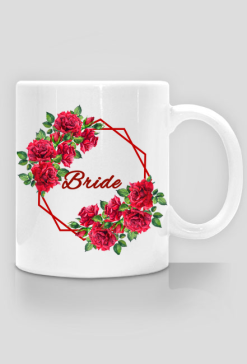Bride red roses - kubek