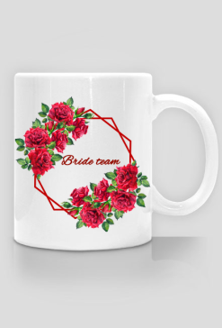 Bride team red roses - kubek