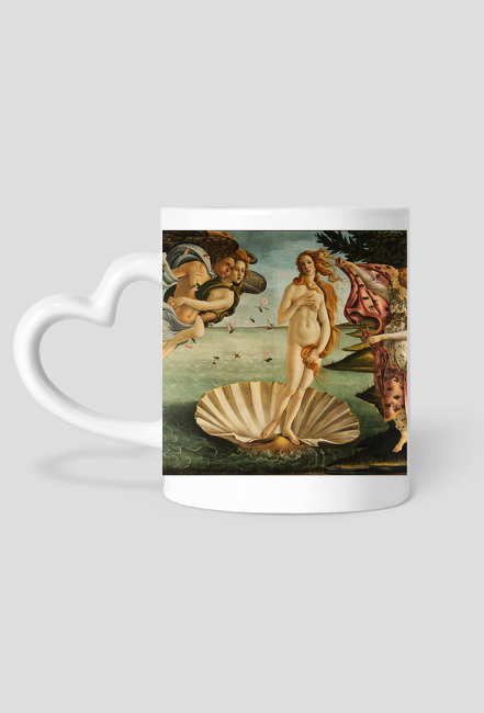 Narodziny Wenus - Kubek z uchem w kształcie serca