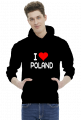 BLUZA Z KAPTUREM ILOVE POLAND MĘSKA CZARNA