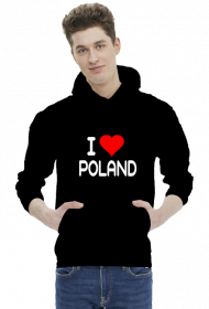 BLUZA Z KAPTUREM ILOVE POLAND MĘSKA CZARNA