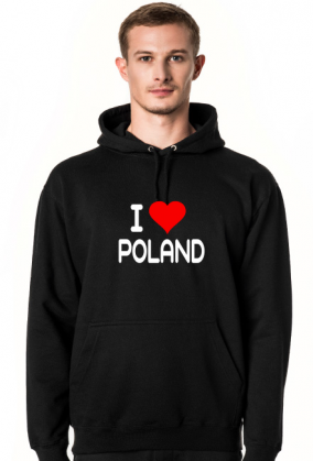 BLUZA Z KAPTUREM ILOVE POLAND MĘSKA CZARNA