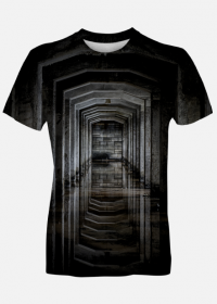 koszulka z nadrukiem full print ciemny korytarz