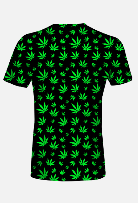 koszulka z nadrukiem w liście marihuany