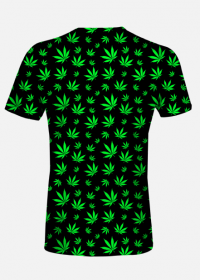 koszulka z nadrukiem w liście marihuany