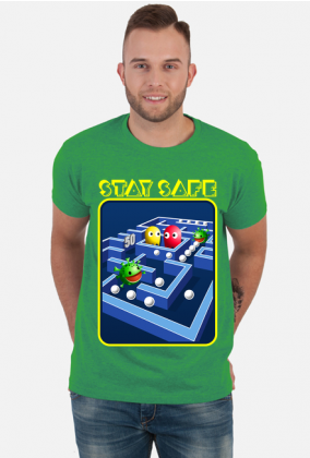 Koszulka Stay Safe - Pac-Man