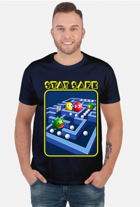 Koszulka Stay Safe - Pac-Man