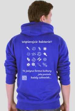 Bakterie w. kangurka męska z 2kolorowym kapturem plecy