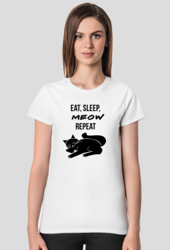 Koszulka damska EAT, SLEEP, MEOW, REPEAT