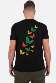 koszulka z obustronnym nadrukiem w motyle