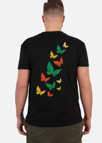 koszulka z obustronnym nadrukiem w motyle