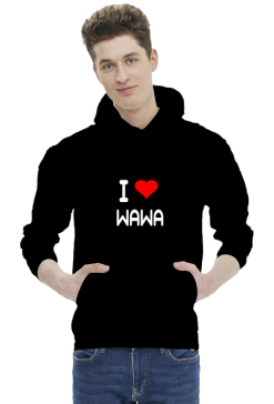 BLUZA Z KAPTUREM I LOVE WAWA MĘSKA