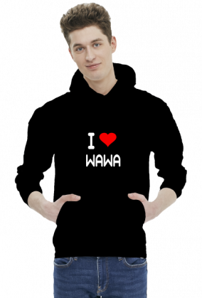BLUZA Z KAPTUREM I LOVE WAWA MĘSKA