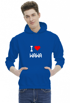 BLUZA Z KAPTUREM I LOVE WAWA MĘSKA
