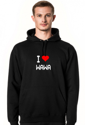 BLUZA Z KAPTUREM I LOVE WAWA MĘSKA