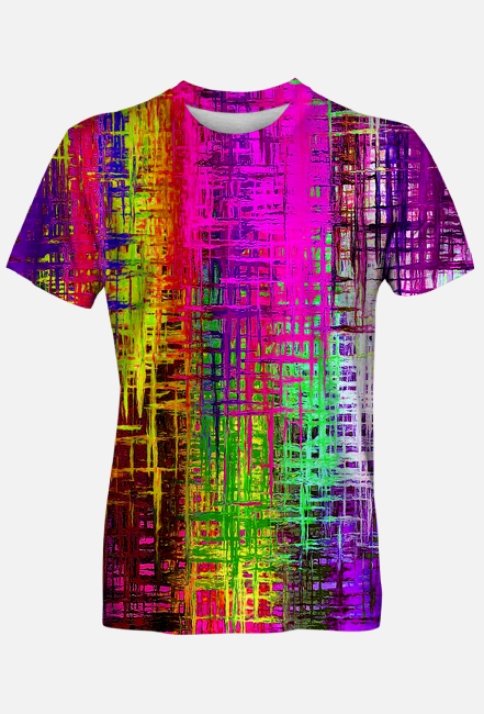kolorowa koszulka w abstrakcyjne wzory