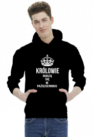 BLUZA KRÓLOWIE RODZĄ SIĘ W PAŹDZIERNIKU MĘSKA CZARNA