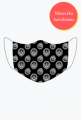 czarna maseczka w białe wzory