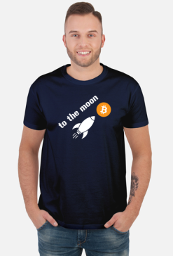 Bitcoin to the moon - koszulka z rakietą