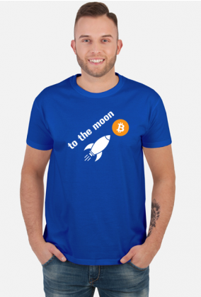 Bitcoin to the moon - koszulka z rakietą